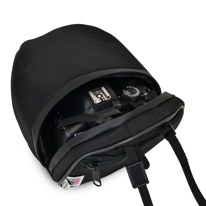 Turtleback DSLR Camera Travel Case, Water Resistant Carrying Case Black Nylon and Neoprene Liner for Nikon Canon DSLR Cameras