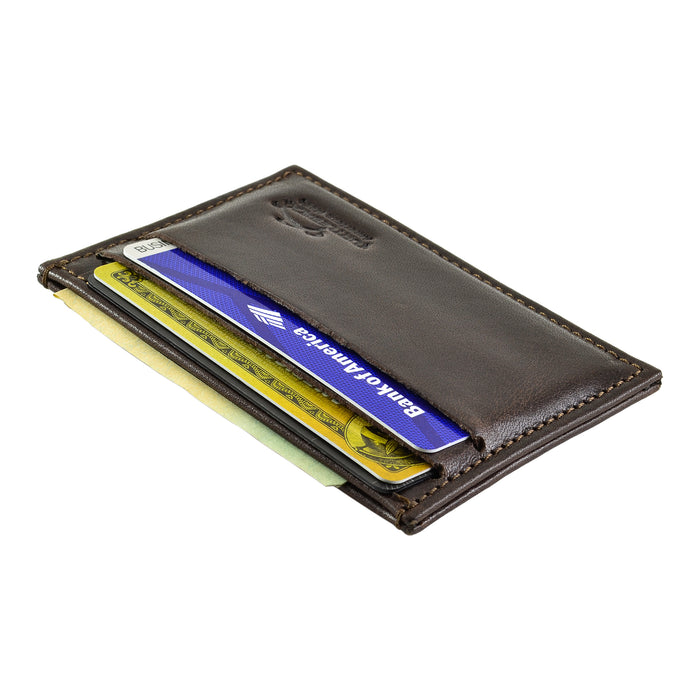 Front Pocket Wallet Minimalist Slim Card Holder with RFID Blocking Thin Genuine Leather